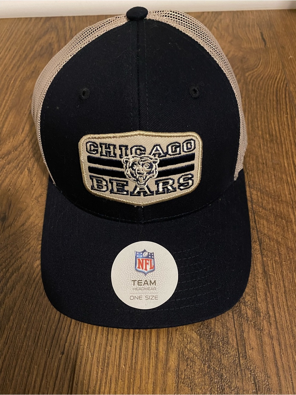 NFL Chicago Bears Navy and Tan Mesh Hat